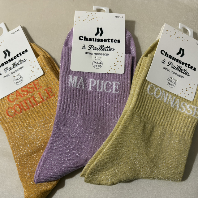 Chaussette à paillettes lot 13