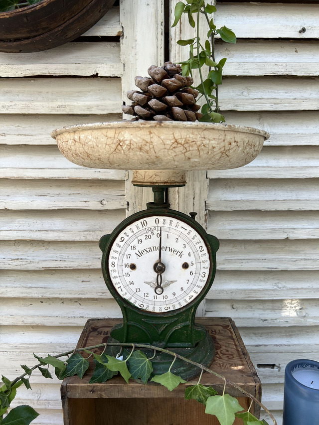 ALEXANDER - Balance ménagère ancienne Alexanderwerk en fonte émaillée