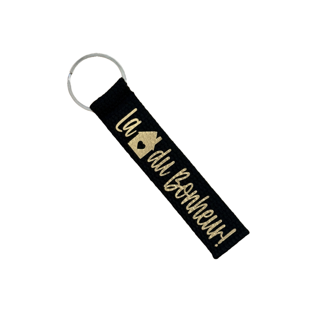 Porte Clé Noir et Doré La Maison du Bonheur