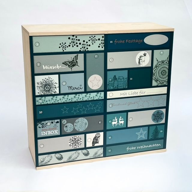 Front für Adventskalender, eisblau 