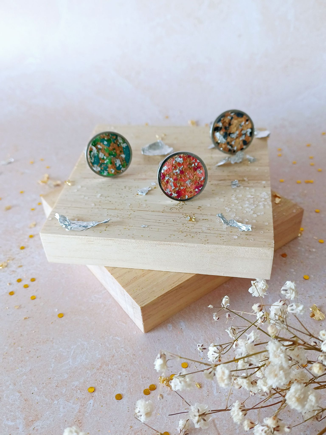 Bague liège - &quot;Les Étincelles&quot; argentées