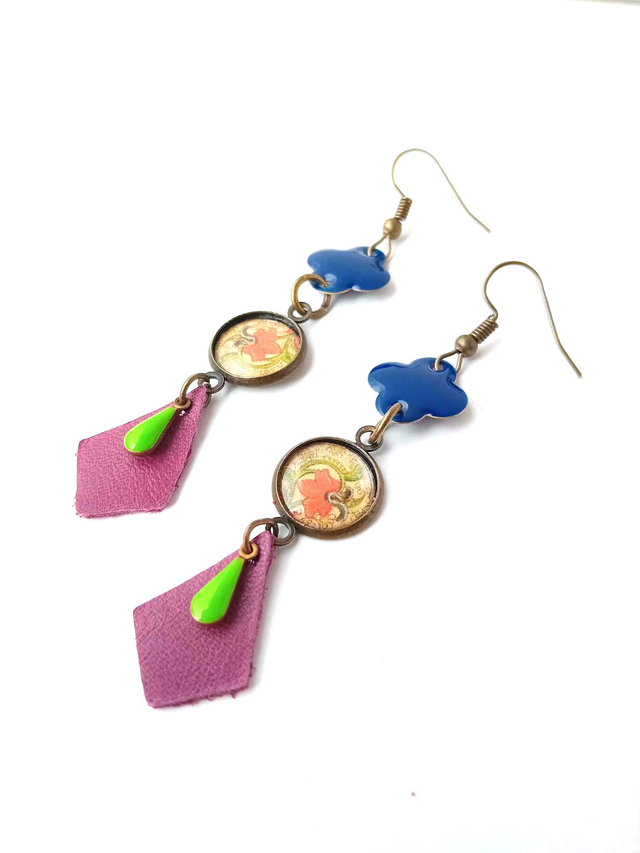 BO Médiévales Cabochon Tapisserie- CUIR et PAPIER RECYCLÉS - Pièces Artisanales et Uniques