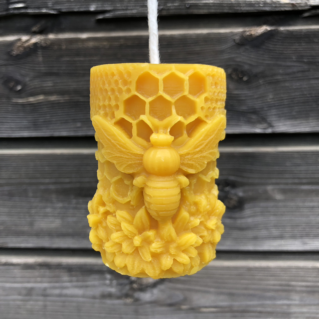 Bougie Grosse Abeille Cire et Fleurs