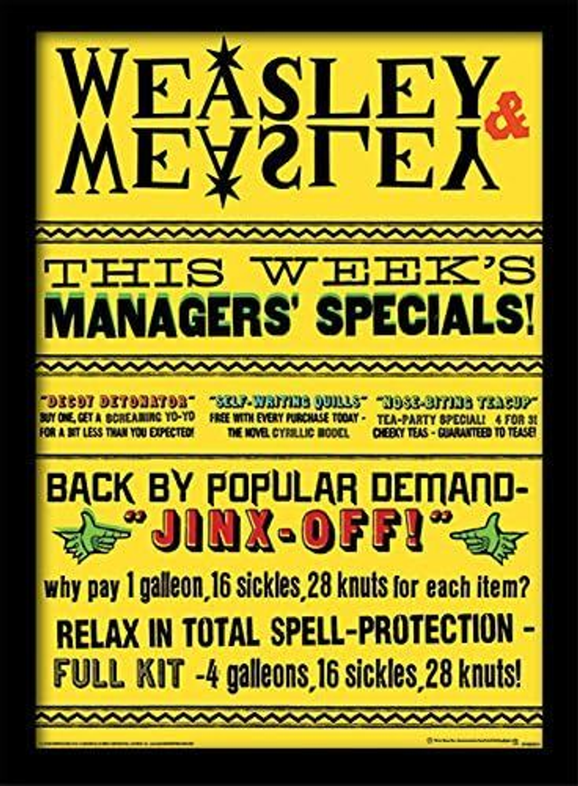 Harry Potter (Weasley &amp; Weasley Specials) Impression encadrée, 30x40 cm