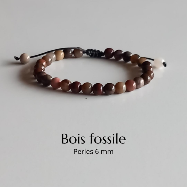 Bracelet ajustable en Bois fossile