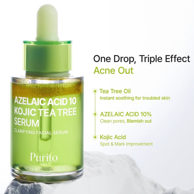 PURITO SEOUL AZELAIC ACID 10 KOJIC TEA TREE SERUM