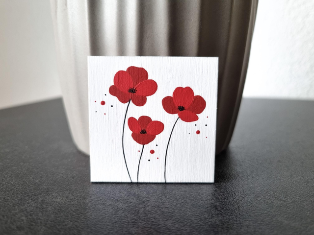 Mini-peinture aimantée coquelicots 