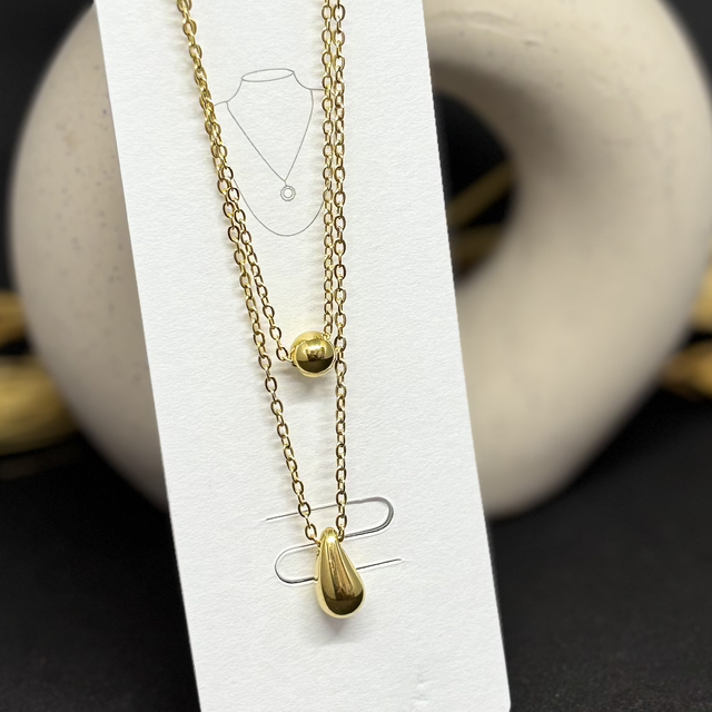 Collier Double Pendentif Or 