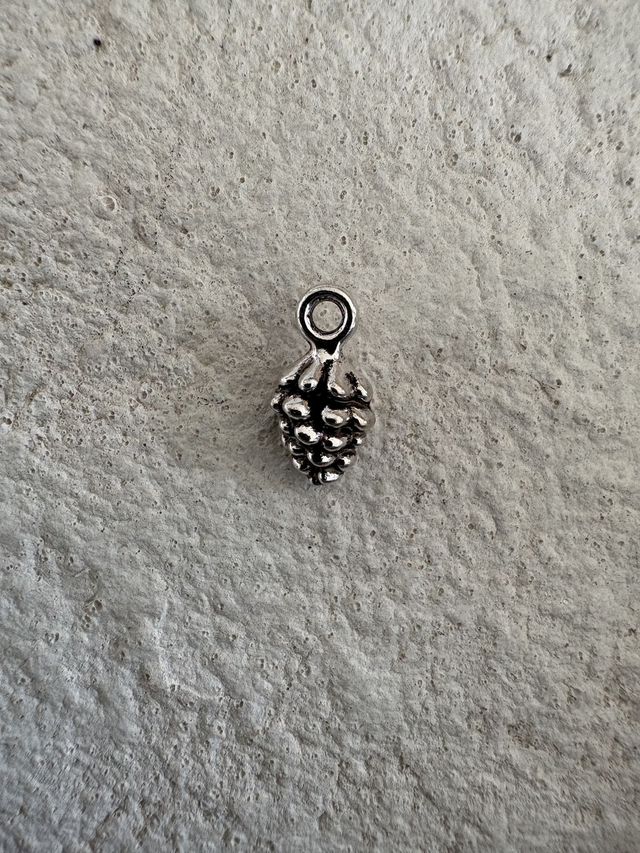 Charm Pomme de pin argentée