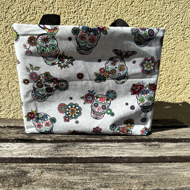 Petit sac tête de mort blanc 