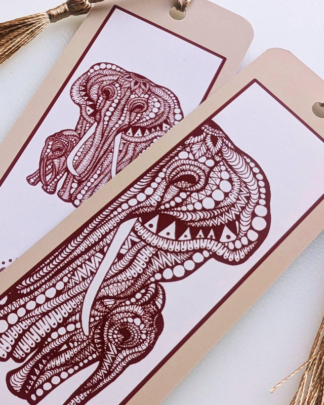 Red Elephants Bookmark