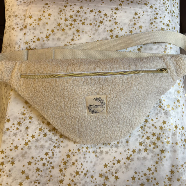 Sac banane sherpa ecru S