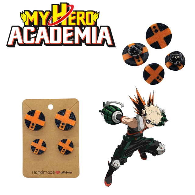 🔥 Set of 2 Pairs of Katsuki Bakugo Pins | My Hero Academia Exclusive Collection 💥