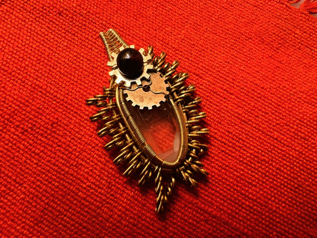 Solar Gear — Clear Quartz &amp; Garnet Talisman