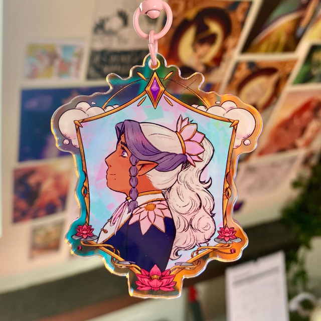 Adelaide Portrait Rainbow Acrylic Charm