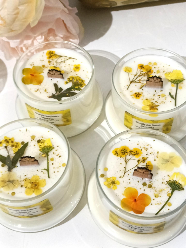 Bougie cloche  mimosa