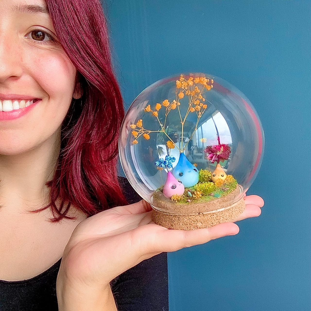 Bulle de p'tites pousses / Rose Printemps / Bulle en verre