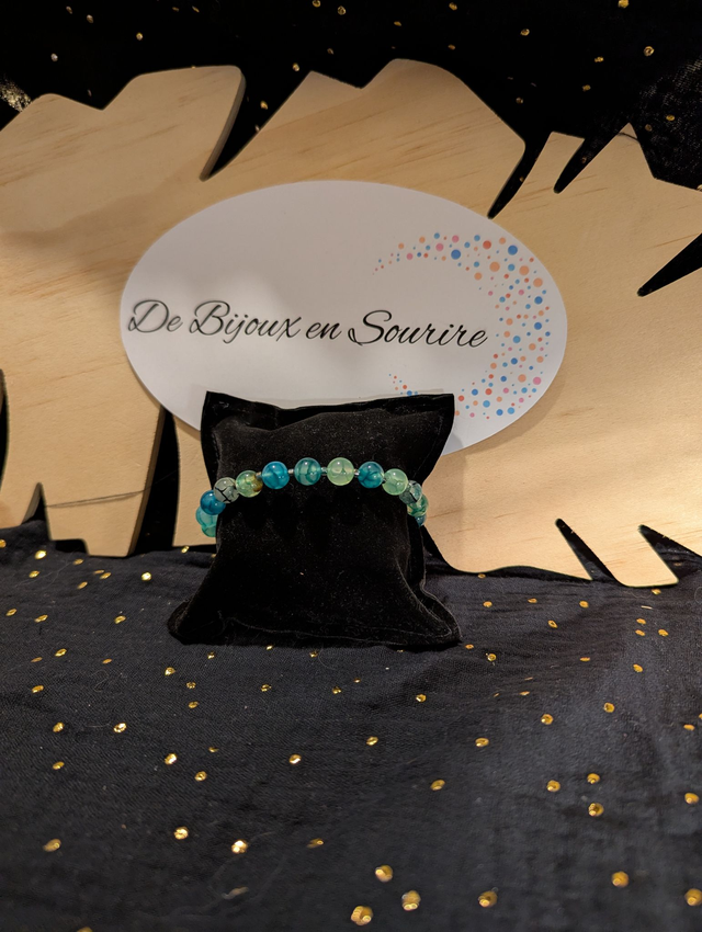 Bracelet en perles d'agate veine de dragon