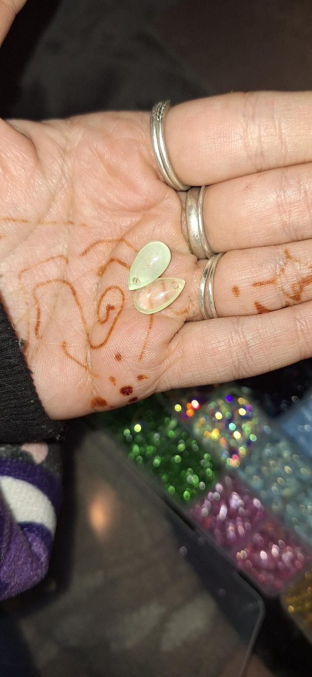 Glass gems pastel green