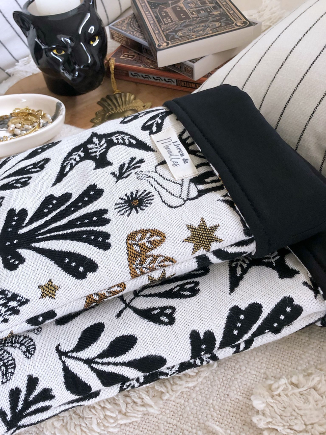 Pochette à livres en jacquard Gaïa - noire