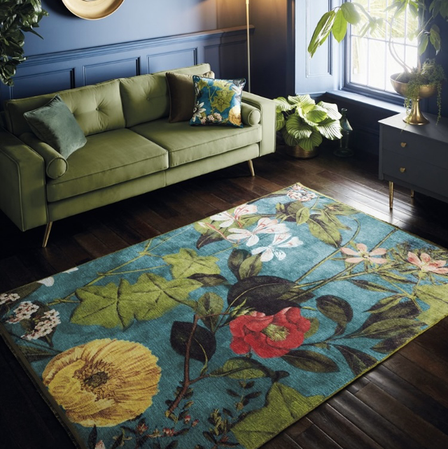 Clarke and Clarke Passiflora Kingfisher 120x170cm