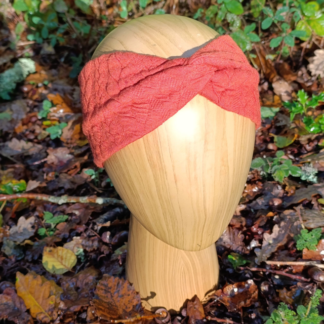 Bandeau torsades - rouille