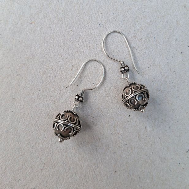 Zilveren tribal oorbellen vintage