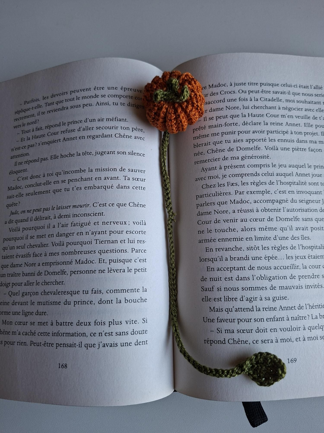 Marque-page citrouille en 100% coton