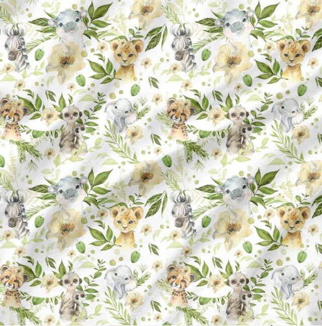 Coupon de tissu savane feuille