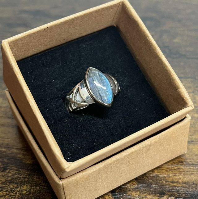 Bague en argent et Labradorite - Taille 61