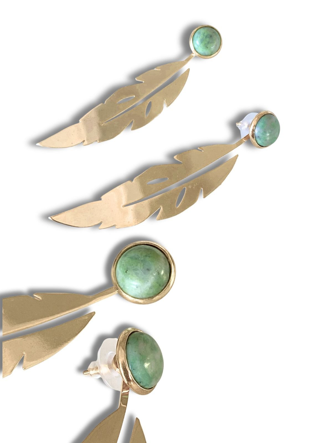 Orecchini "Foglia lunga"