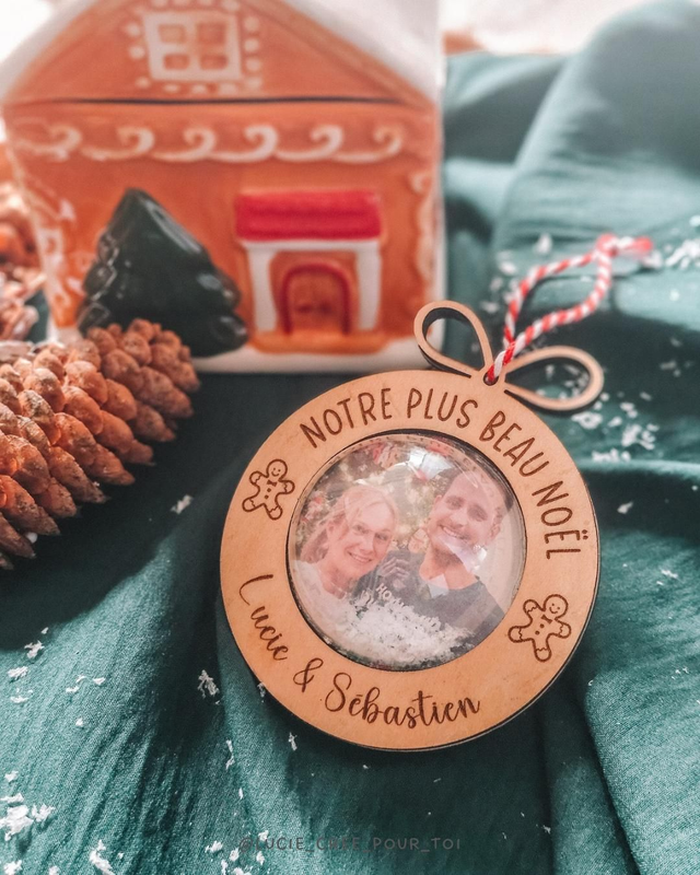 Boule de Noël personnalisée - photo façon boule à neige