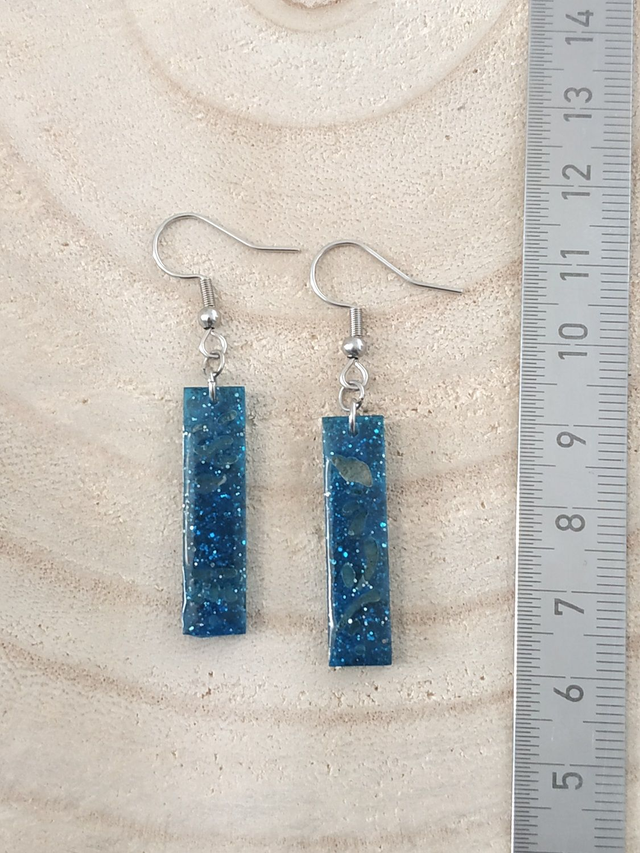 Boucles d'oreilles chinois bleu étoilé