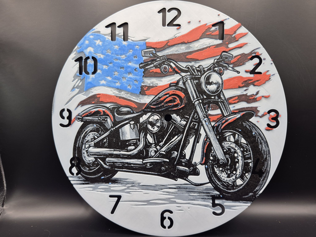 Harley Davidson Motorbike with American Flag Background
