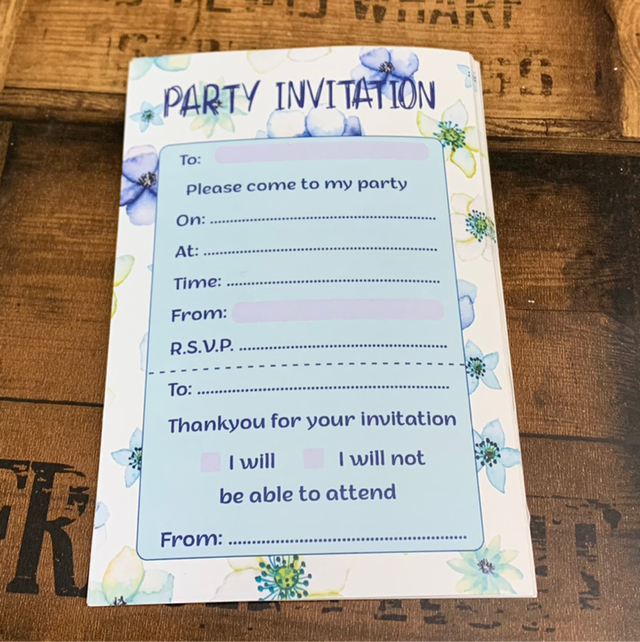 Purple Flowers Invites 