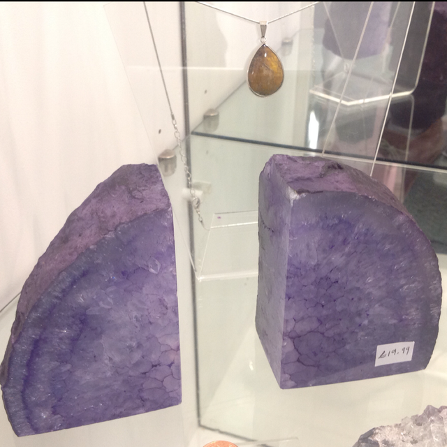 Purple Agate Bookends
