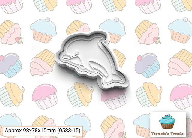Dolphin Fondant/cookie stamp with cutter