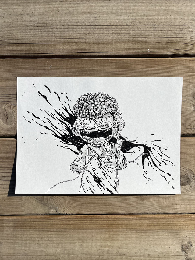 Dibujo Original Los Simpson "Casa del terror: Homer Frankenstein"