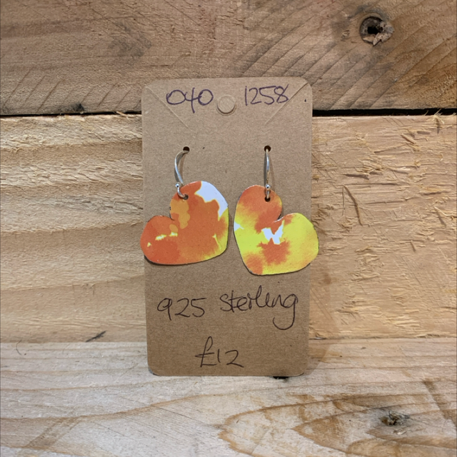 Recycled Tin Heart Shape Earrings 