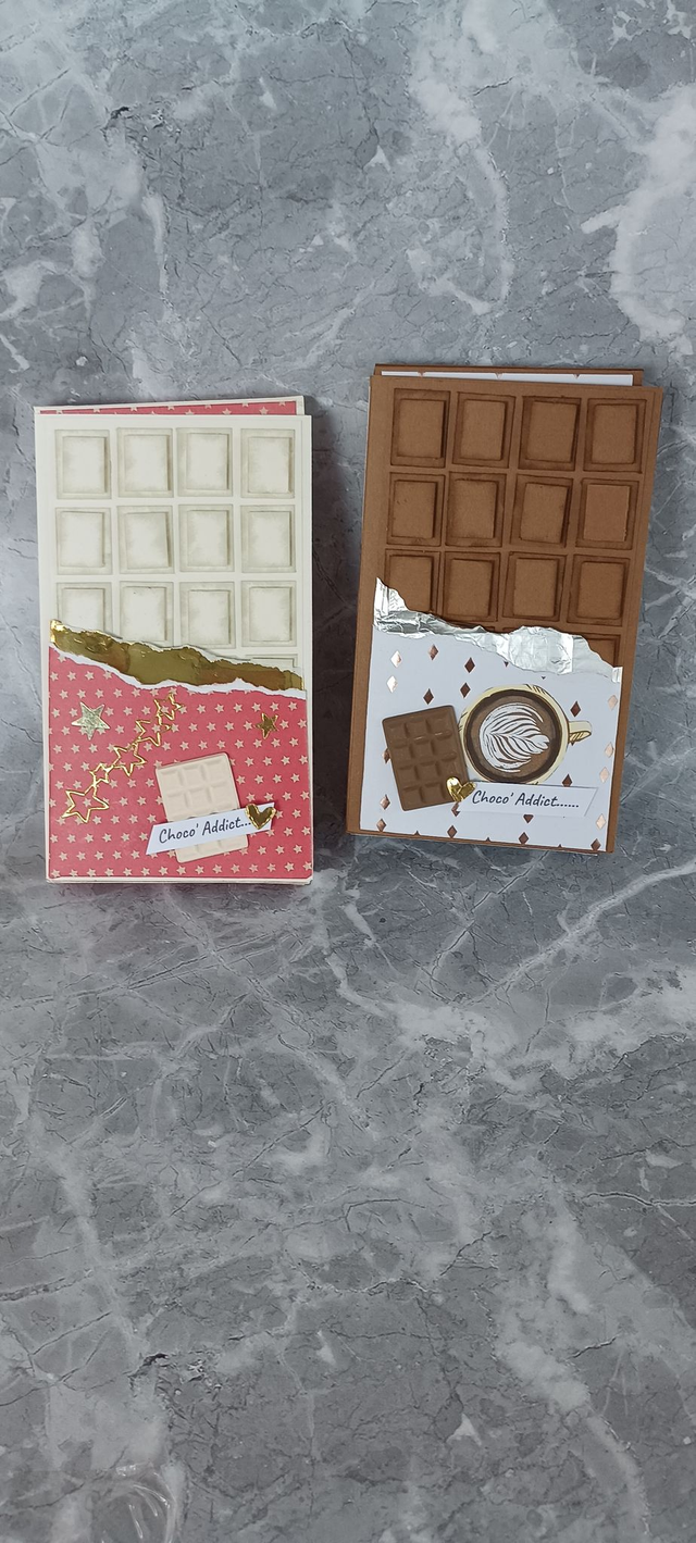 Carte Boîte Noël Fait Main : Imitation Tablette de Chocolat Lait ou Blanc