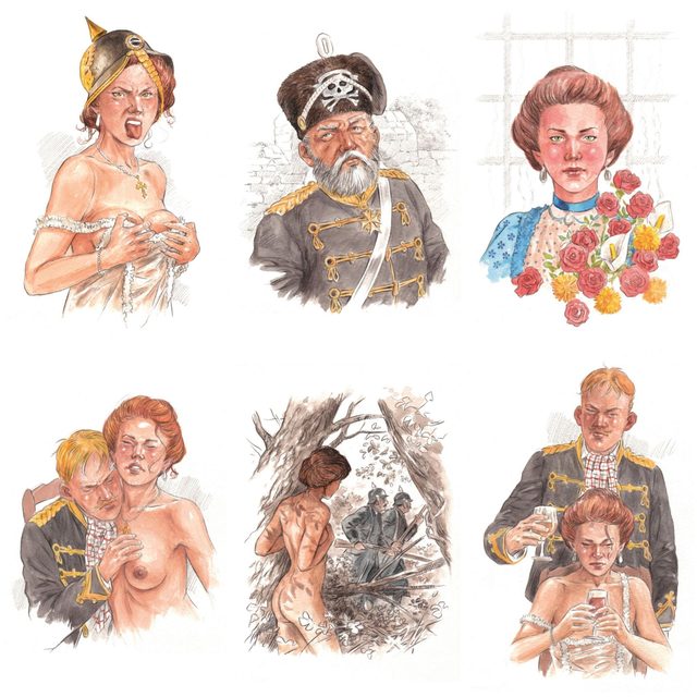 Guy de Maupassant Nouvelles / 6 cartes postales A6 de Christophe Babonneau