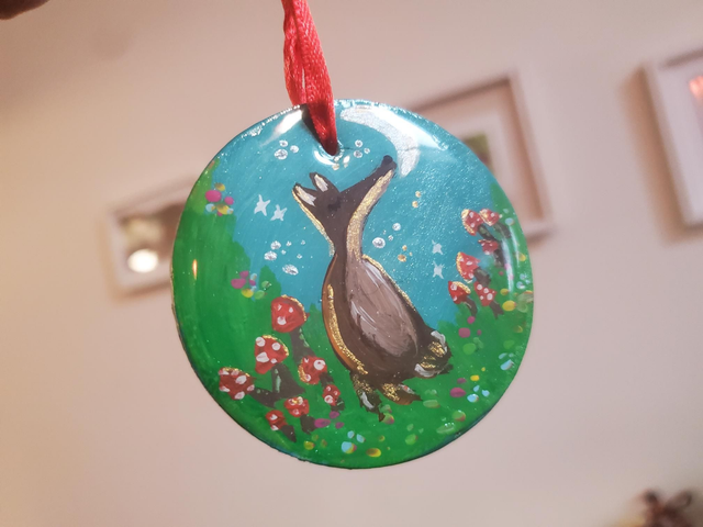 "Mystic Fox" Clay Ornament 