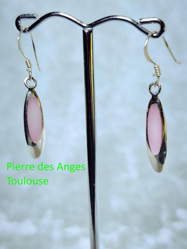 Boucle d'Oreilles Nacre Rose
