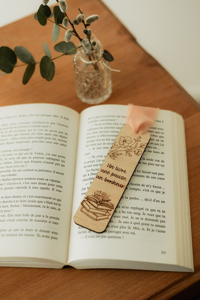 Marque page &quot;Un livre, une pause, un bonheur&quot;