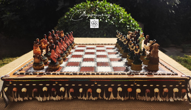 Jeu d&#039;échecs en cuir Western