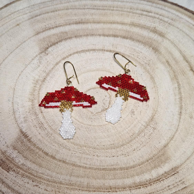 Boucles d'oreilles Champignons rouges 