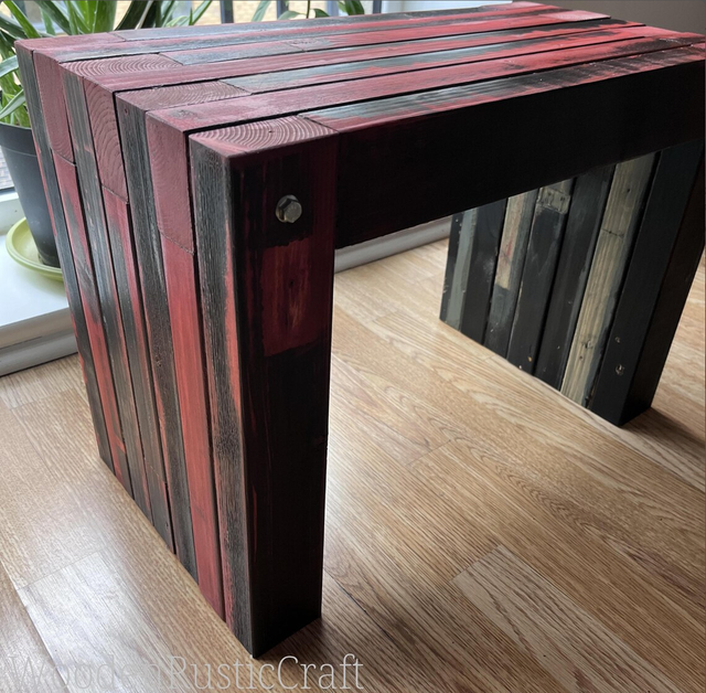 Handmade Reclaimed Pine Rustic Stool