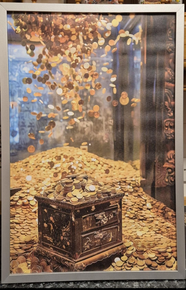 Wealth & Prosperity Wall Art (Large Framed)-40cmx30cm