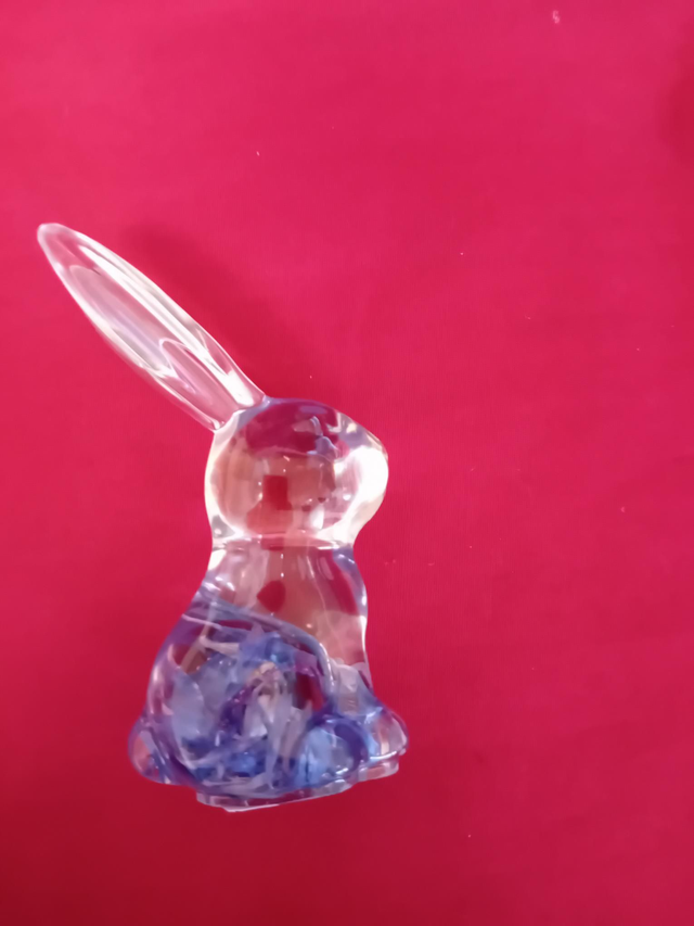 041 - Blue resin rabbit - Nature Inspiration