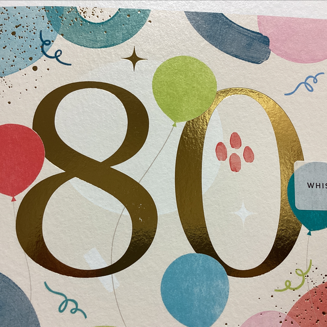 Birthday Age 80th (Balloons) WF 